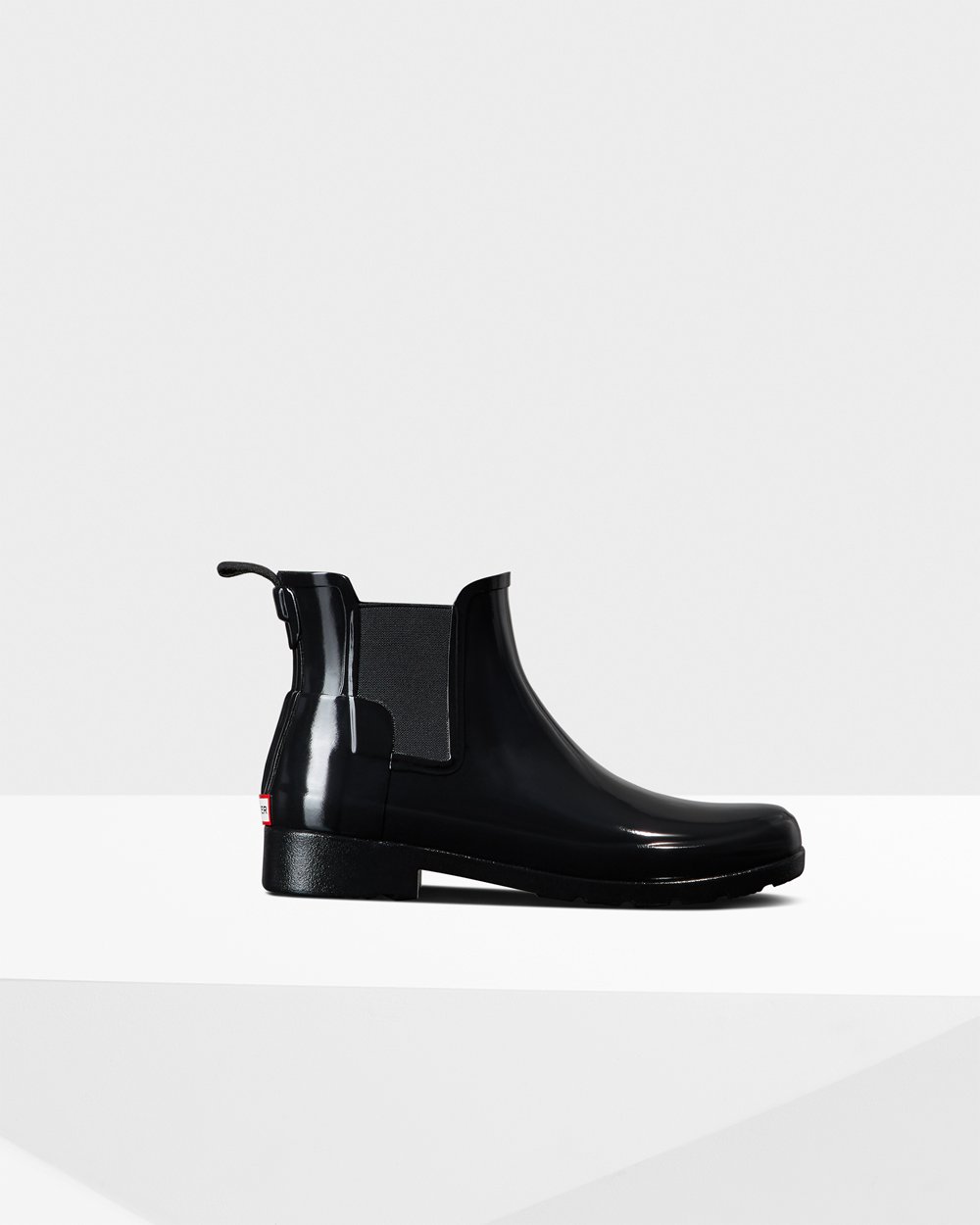 Women Hunter Refined Gloss Slim Fit | Chelsea Boots Black | NZ-76589-QCLZ